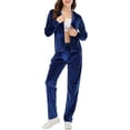 thumbnail image 5 of SHCKE Womens Velour Tracksuit Sets 2 Pieces Hoodies Sweatshirt & Pants Long Sleeve Sport Outfits Jogger Velour Sweatsuits Sets Hooded Sweatshirt and Sweat Pants Outfits, 5 of 8