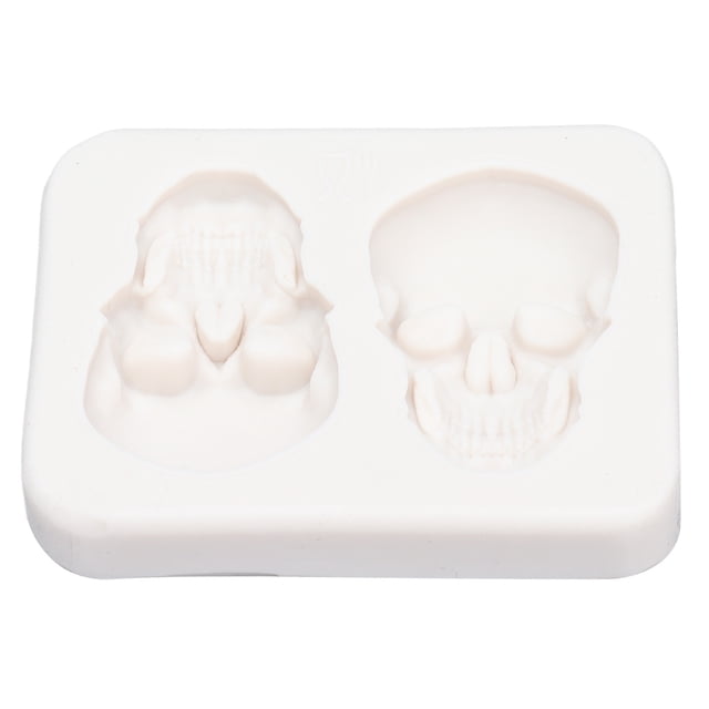Molde De Silicona De Calavera 3D, Exquisito Molde Para Hornear Calavera 3D Seguro Interesante Realista Para Decoración De Tartas Para Calavera Para Halloween ANGGREK Skull Baking Silicone Mold