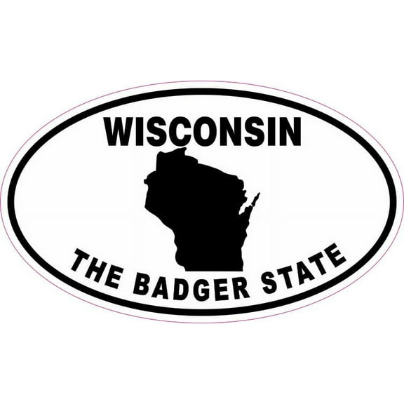 5in x 3in Oval Wisconsin The Badger State Sticker