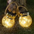 thumbnail image 2 of 3 piezas de linternas solares luces colgantes al aire libre luces de decoración de jardín con 30 ledes lámparas decorativas impermeables para luces traseras de Patio (blanco cálido) Afortunado Sencillez, 2 of 5