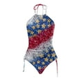 thumbnail image 4 of Xmyrz Tankinis Swimsuits For Women 2025 Independence Day Lace Up Split Flagged Print Vacation Leisure 2 Piece Swimwear Young Adult Swimsuits, 4 of 5