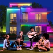 Govee 32.8ft Smart Outdoor LED Strip Light, RGBIC Color-Changing Light, IP65 Waterproof, Wifi + Bluetooth Control, Patio & Garden Lighting