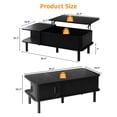 thumbnail image 6 of Pusnapku 39" Lift Top Coffee Table, Fluted Rectangle Center Table with Hidden Storage and Sliding Door, Wood Accent Desk for Living Room, Home Office, 6 of 9