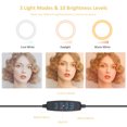 thumbnail image 3 of Tomshine 10" Selfie Ring Light LED with Adjustable Tripod  Smartphone Holder, BT Remote Control, 3 Light Modes,10 Brightness Levels, 3 of 7