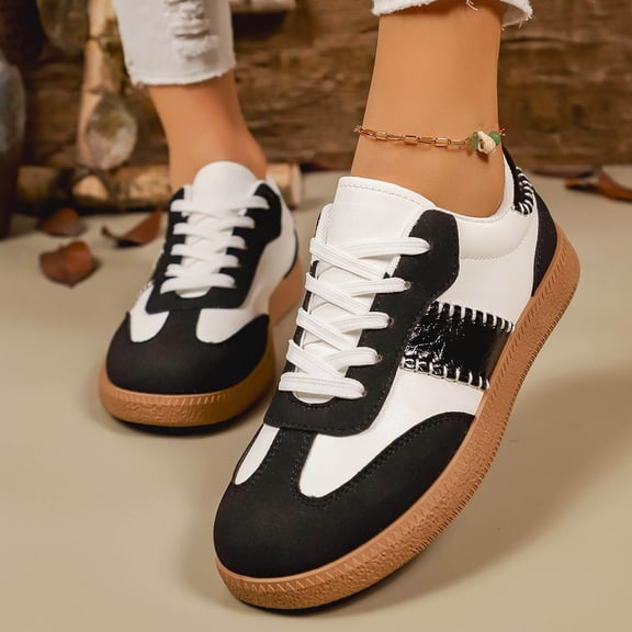 Sneakers For Women Business Casual Tennis Shoes Comfortable Lace Up Slip Women's Fashion Sneakers