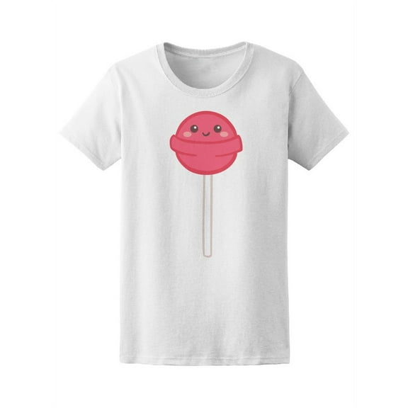 Cute Pink Lollipop Candy Stick T-Shirt Women -Image by Shutterstock, Female Large