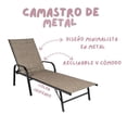 thumbnail image 2 of Camastro Reclinable Metálico Textileno Jaspeado Jardín Alberca Terraza Soporta 120kg, 2 of 5