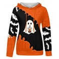 thumbnail image 5 of Oversized Hoodies for Women Halloween Retro Color Blocked Printed Long Sleeved Drawstring Fall Winter Clothes, 5 of 5