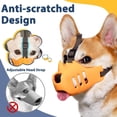 thumbnail image 5 of Dog Muzzle, Soft Muzzle for Small Medium Dogs Poodle Dachshund, Breathable Silicone Cage Mouth Cover to Prevent Biting and Chewing, Funny Rhino Muzzle with Adjustable Head Strap, 5 of 7