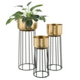 thumbnail image 3 of Thallo Gold Metal Floor Planters, Set of 3, 3 of 4