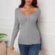 thumbnail image 3 of Gibobby Blusas De Mujer Camiseta holgada informal para mujer（Gris， M), 3 of 5