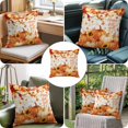 thumbnail image 4 of Throw Pillow Covers, Orange Pumpkins Fall 26x26 Pillow Covers for Couch/Sofa/Bed, Thanksgiving Branches Maple Leaves Wood Decorative Square Linen Cushion Pillowcase for Home Decor, 4 of 9