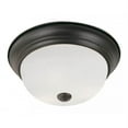 thumbnail image 2 of Trans Globe EE Button - Two Light Flush Mount, Rubbed Oil Bronze Finish with White Frosted Glass, 2 of 2