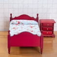 thumbnail image 3 of Grandest Birch Simulated Single Bed Exquisite Accessories Wooden 1/12 Scale Miniature Dollhouse Single Bed for Scene Props Miniatu, 3 of 8