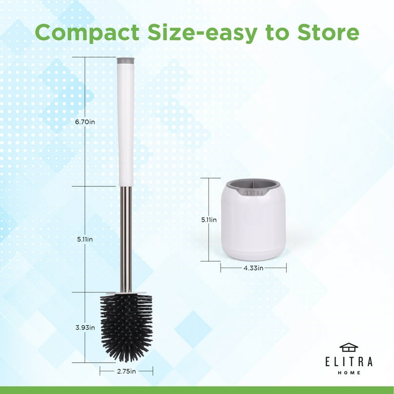 Silicone Bristles Toilet Brush And Holder Set With Tweezers