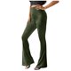 thumbnail image 1 of Gibobby Pantalones deportivos calientes para mujer Pantalones largos acampanados acanalados de cintura alta de color sólido informal para mujer Pantalones elásticos(AG,CH), 1 of 5