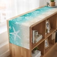 thumbnail image 6 of Table Runners 72 Inches Long Dress Scarves, Teal Beige Ombre Coastal Farmhouse Kitchen/Dining Table Runner, Coffee Tablerunners, Nautical Beach Starfish Coral Summer 14x72 Inch, 6 of 9