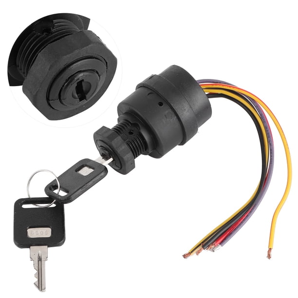 Interruptor de encendido con llave, 6 cables, 3 posiciones, interruptor de llave de encendido universal, motor de arranque con 2 llaves, piezas de repuesto para fueraborda marino Unbranded 1619200057311