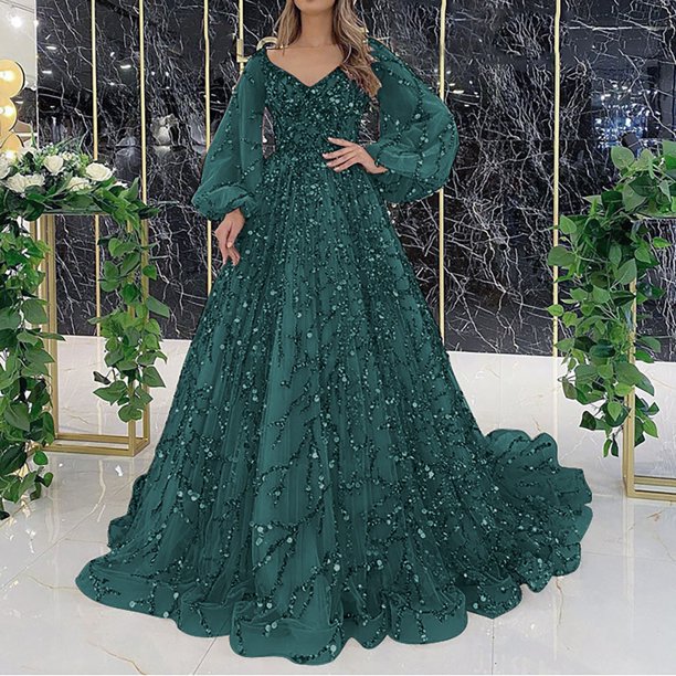 HCURIBAD 2024 New Womens Gold Evening Dresses Sexy Queen Gowns Long Dresses  1*Skirt Green L - Walmart Business Supplies