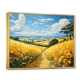 thumbnail image 2 of Designart "And Sky Countryside Wheat painting II" Landscapes Floater Framed Canvas Wall Art, 2 of 7