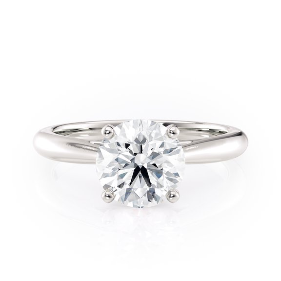 IGI Certified 1 Carat Lab Grown Diamond Round Solitaire Ring in 14k White Gold (G, VS2, cttw) 4-Prong Size 7 by Yadav