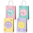thumbnail image 1 of JOYGATHER - 24 bolsas de recuerdos de fiesta con asas, bolsas de regalo pastel, bolsas de regalo, bolsas de caramelo con 4 tipos diferentes, bolsas de papel kraft para suministros de fiesta de, 1 of 6
