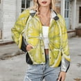 thumbnail image 3 of Jackets for Women Winter Coat Jackets Flannel Stand Collar Jacket(Lemon Slice on Checkered Background,Size:S-4XL), 3 of 7