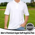 thumbnail image 2 of BAAZ Men's Supima Cotton Polo, White, Medium, 2 of 6