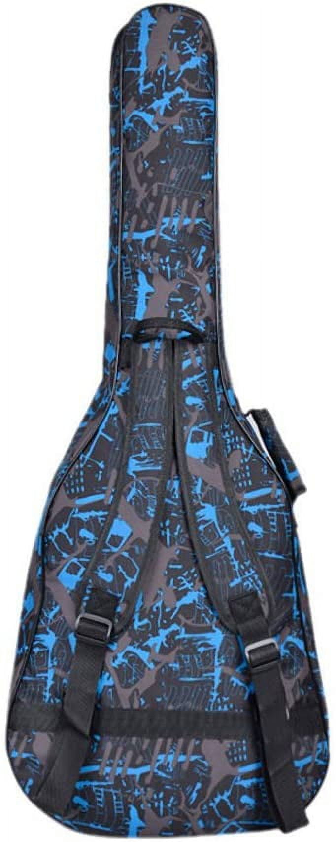 SHANNA 40 41 Inch Acoustic Guitar Bag Waterproof Thicken Padded Bag Advanced Guitar Case with Double Strap and Outer Pockets (Blue)