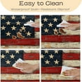 thumbnail image 4 of Round Fitted Tablecloth with Elastic Outdoor Tablecloth for 36" - 44" Tables Waterproof Table Cover for Indoor Dinner, Camping, Yard (Retro American Flag), 4 of 6