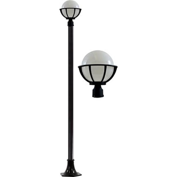 Dabmar Lighting GM2601-L6-RGBW-B 86V-265V E26 LED 6W RGBW Cast Aluminium 1 Post Top Light Fixture Pole Plus Base, Black