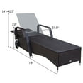 thumbnail image 3 of Costway Chaise Longue d'Extérieur Inclinable et Réglable en Rotin Osier pour Patio avec Coussin et Roues, 3 of 9