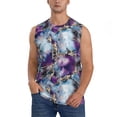 thumbnail image 2 of Picia Purple Marble Texture mens Cotton Tank Undershirts , Moisture-wicking Ribbed Tanks, Lightweight Cotton Tank Undershirts-Medium, 2 of 8