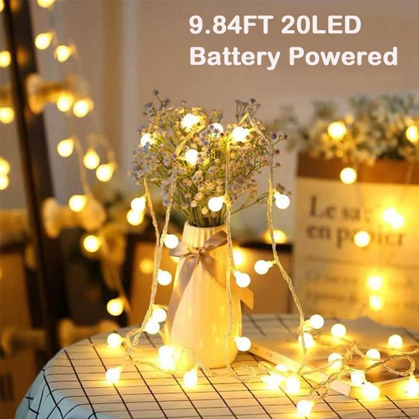 Globe Christmas String Lights Indoor, 9.84FT Room Decor Fairy Lights