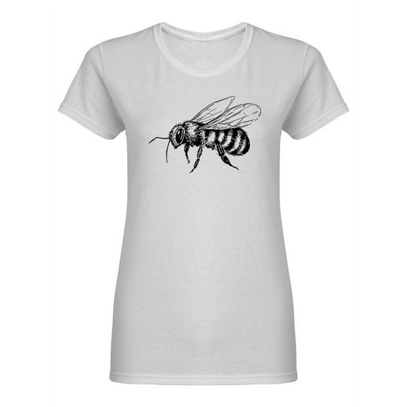 Bee Sketch Shaped T-Shirt Women -Image by Shutterstock, Female XX-Large