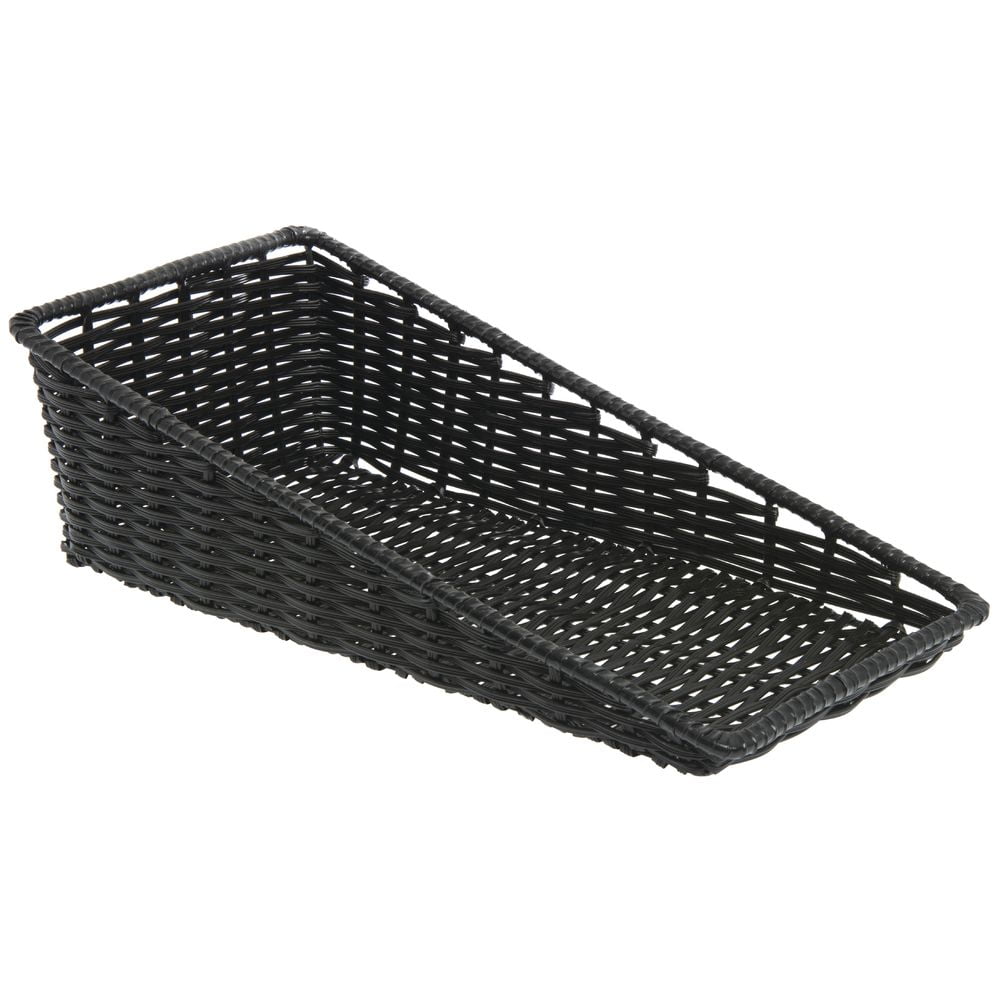HUBERT Wicker Look Tapered Storage Basket, Rectangular Black - 11 1/2"L x 24"D x 1 1/2" to 7"H