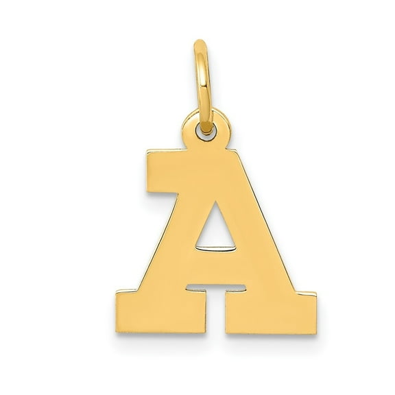 Auriga 10k Yellow Gold Small Block Initial A Charm for Women