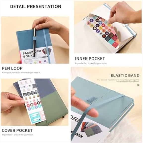 Password Keeper Book with Colorful Alphabetical Tabs and Two Bookmarks, for Seniors 8.4X5.9Inch, Internet Address E