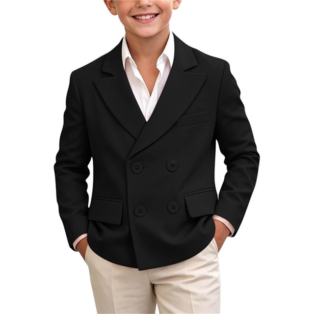 Odeerbi Chaqueta Blazer de Manga Larga Con Muescas Uniforme de La Escuela de La Solapa Chaqueta de Traje Formal