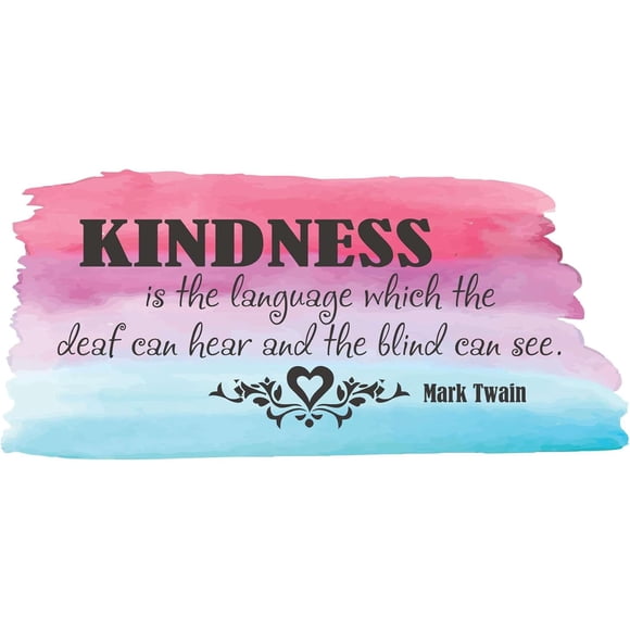 Kindness is Language Deaf can Hear Wall Quote Art Home Wall Decoration Inclusive Quote Inspirational Blind can See - Size: 40 in x 20 in