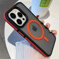 thumbnail image 1 of Luxury Matte Translucent Armor Shockproof Case For iPhone 15 14 13 12 16 Pro Max Plus For Magsafe Magnetic Wireless Charge Cover Red For iPhone 13, 1 of 6