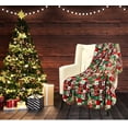 thumbnail image 3 of Serafina Home Holiday Patchwork Christmas Throw Blanket: Peace Joy Love Hope Greetings, Soft Cozy Accent for Sofa Couch Chair Bed or Dorm, Multi-Colored (Holiday Patchwork), 3 of 4