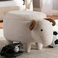 thumbnail image 2 of Baxton Studio Pouf de Rangement en Laine de Mouton en Blanc, 2 of 9
