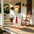 thumbnail image 4 of Ouuluon Porch Goose Wig Set Detachable Bow Tie Hair Accessory, 23 inch Porch Goose Decorative Ornament for Outdoor Garden Patio Yard Decoration, 4 of 7
