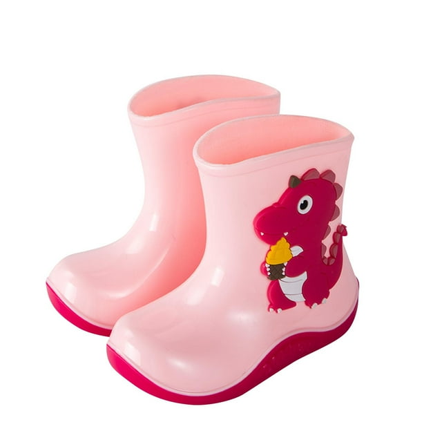 Rain Boots for Kids with Dinosaur Print, Slip-Resistant Rubber Sole, Waterproof Design, Lightweight Construction, Round Toe, 2 cm Heel Height