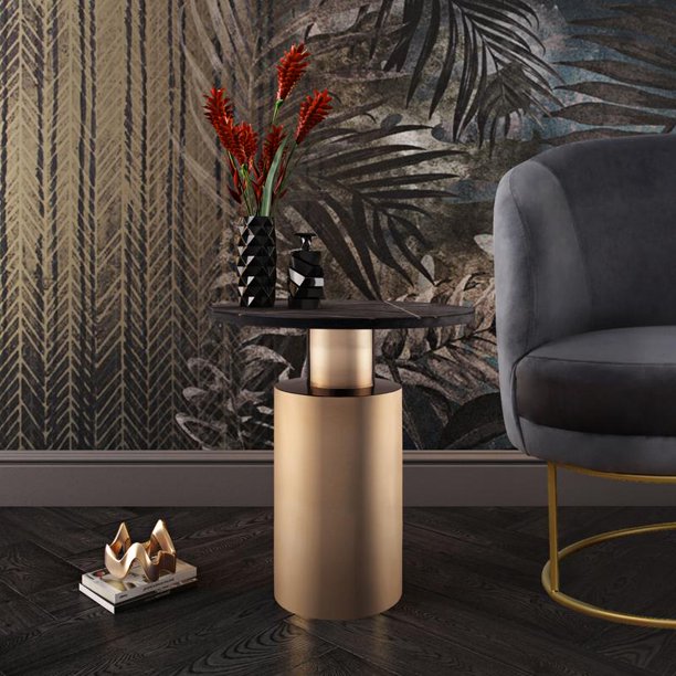 Terzo Black Marble Side Table Walmart Com Walmart Com