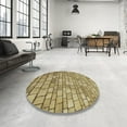 thumbnail image 4 of Ahgly Company Machine Washable Indoor Square Transitional Oak Brown Area Rugs, 6' Square, 4 of 7