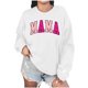 thumbnail image 1 of Sudadera Penkiiy Mama Mujer Glitter Patch Mama Crewneck Sudaderas Mama Print Manga Larga Moda Suelta Suéter XL Blanco, 1 of 7