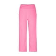 thumbnail image 3 of Yoga Leggings Capris High Waist Leggings Straight Leg Athletic Exercise Workout Crop Capris 21" Pink Pants Sizes L, 3 of 7