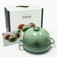 thumbnail image 4 of Cuisiland 5 QT Enameled Cast Iron Round Bread Oven (Green) with 10-inch Diameter, for Cooking, Baking, Roasting, Suitable for Stoves, Ovens, and Grills, 4 of 5